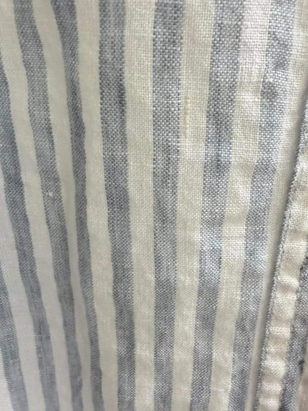 Quince 100% Linen Wide Leg Pants Sky Blue Mariner Stripe Size Large